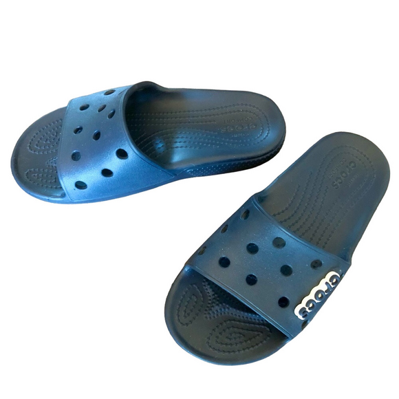 CROCS Classic II Slide Sandals Navy Blue men’s 3/women’s 5 with crocs charm - Picture 1 of 16